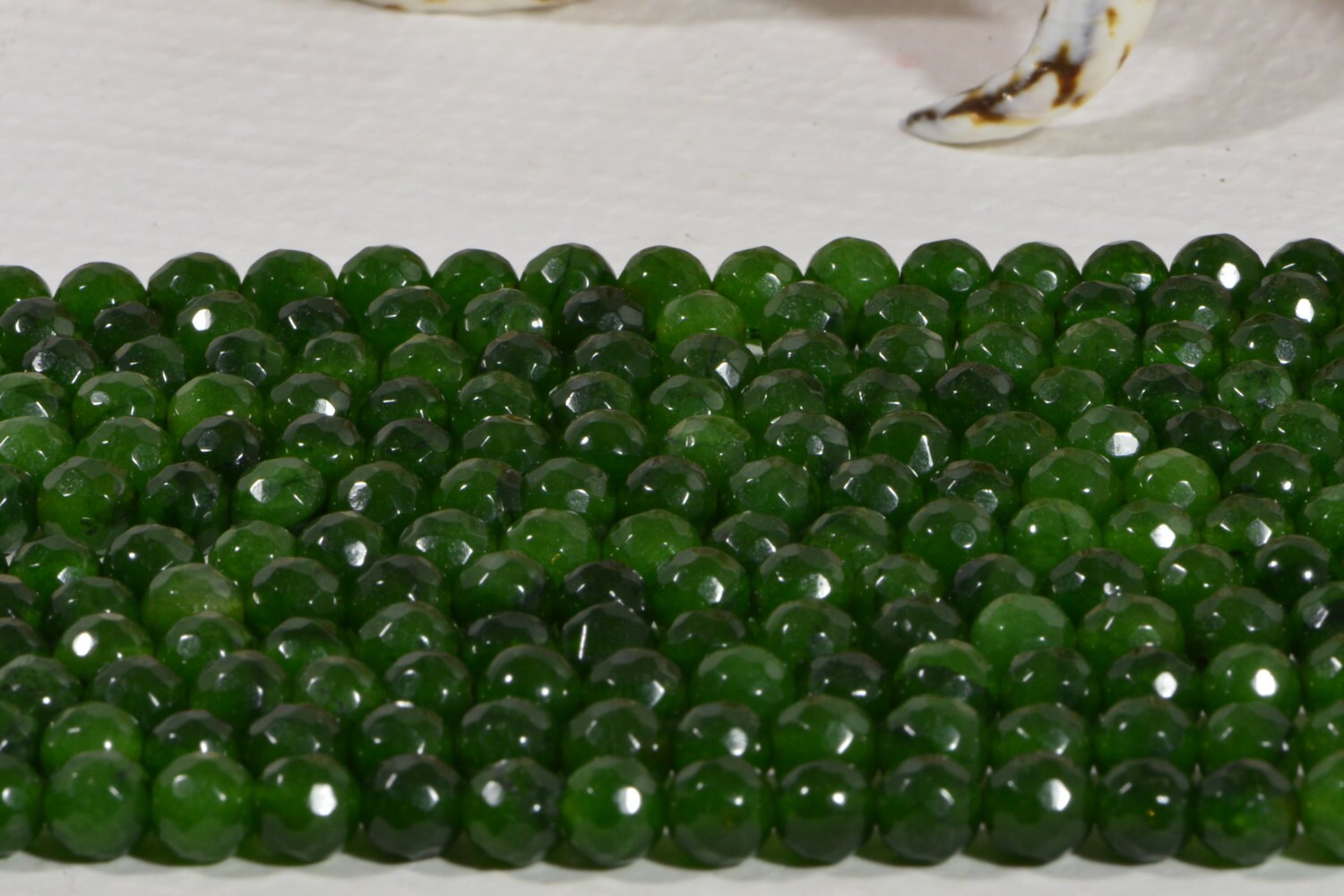 Faceted Jade Beads 6mm: Natural Gemstone Jewelry Making Supplies