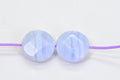 Faceted Blue Lace Agate Coin Beads: Jewelry Making (2 Beads)