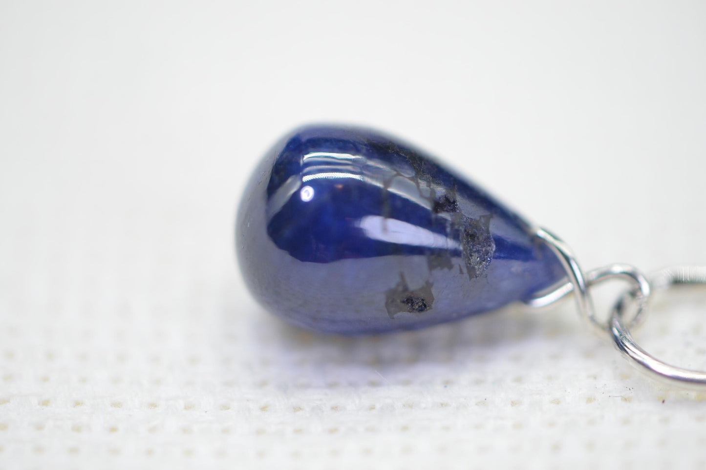 Natural Sapphire Pendant: Simple Wire Wrapped 925 Sterling Silver