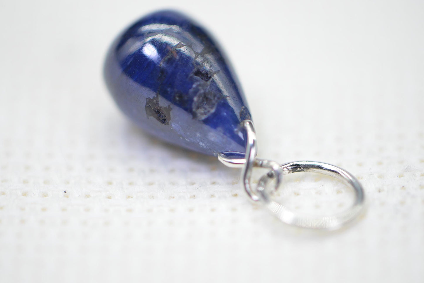Natural Sapphire Pendant: Simple Wire Wrapped 925 Sterling Silver