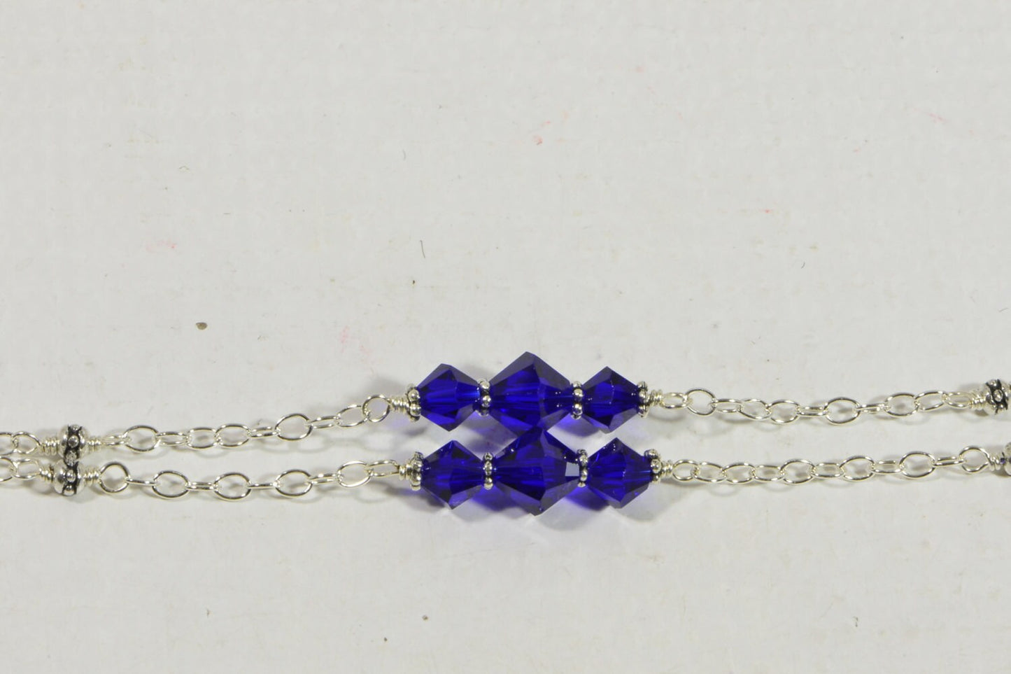 Swarovski Sterling Silver Necklace. Cobalt Blue Necklace