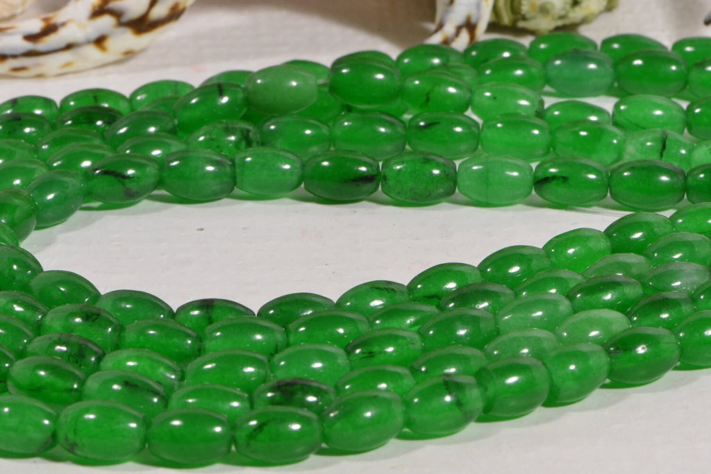 Jade Beads 9x6mm Natural Gemstone Beads Jewelry Making Supplies