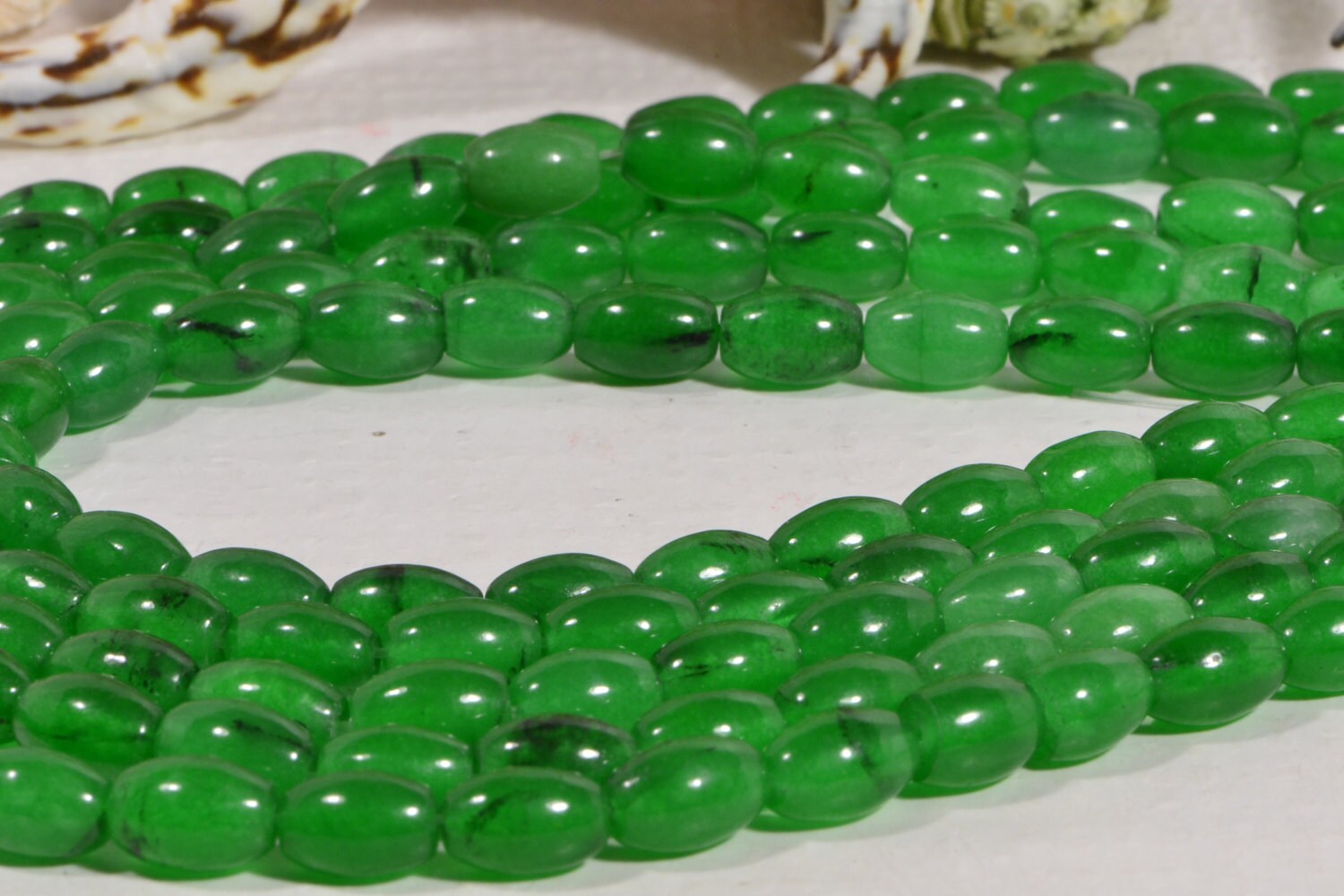 Jade Beads 9x6mm Natural Gemstone Beads Jewelry Making Supplies