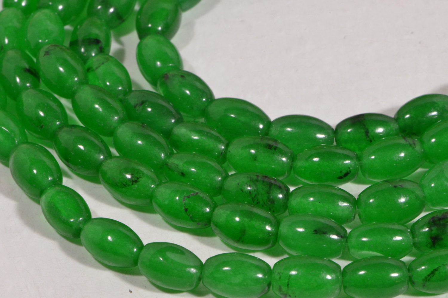 Jade Beads 9x6mm Natural Gemstone Beads Jewelry Making Supplies