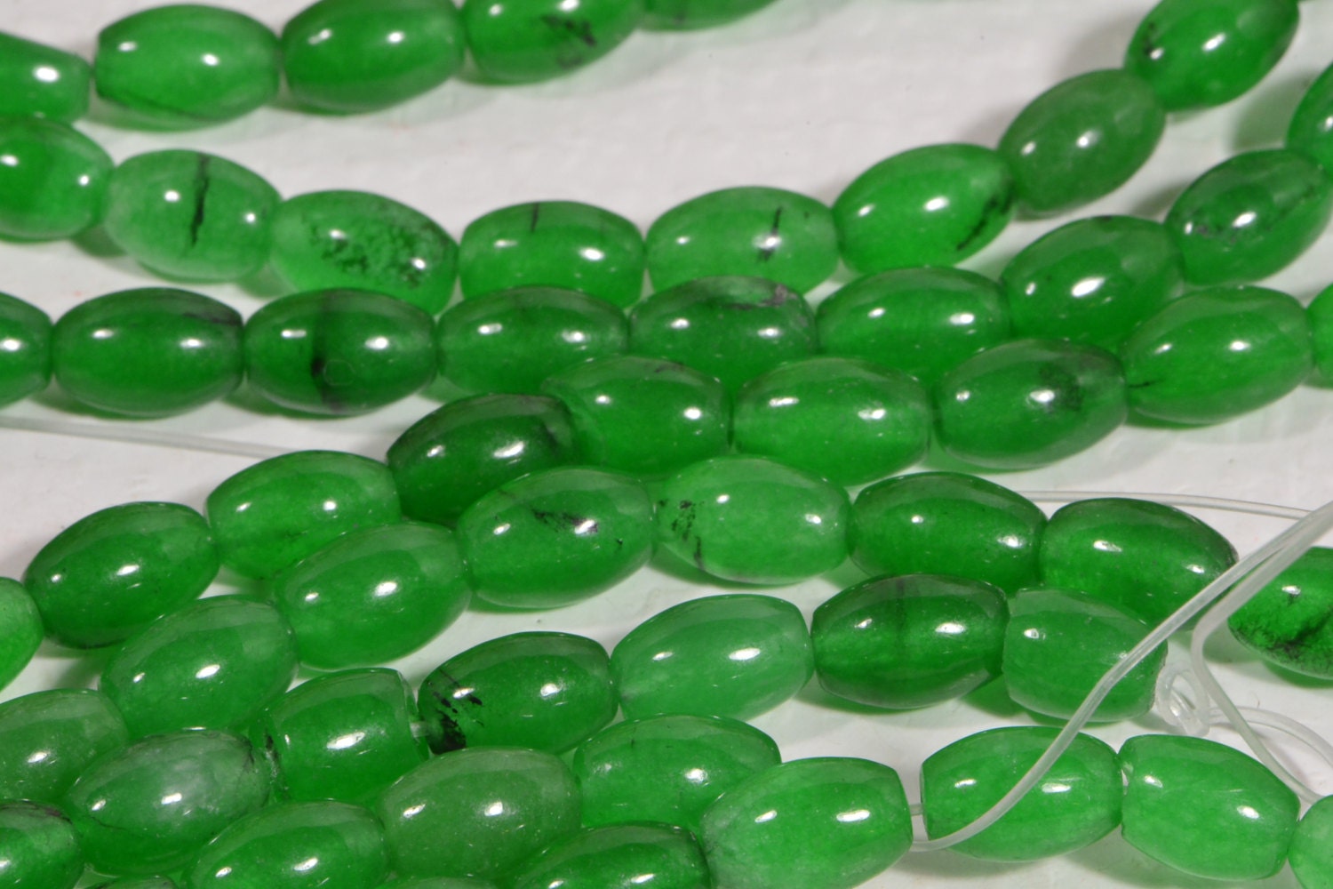 Jade Beads 9x6mm Natural Gemstone Beads Jewelry Making Supplies