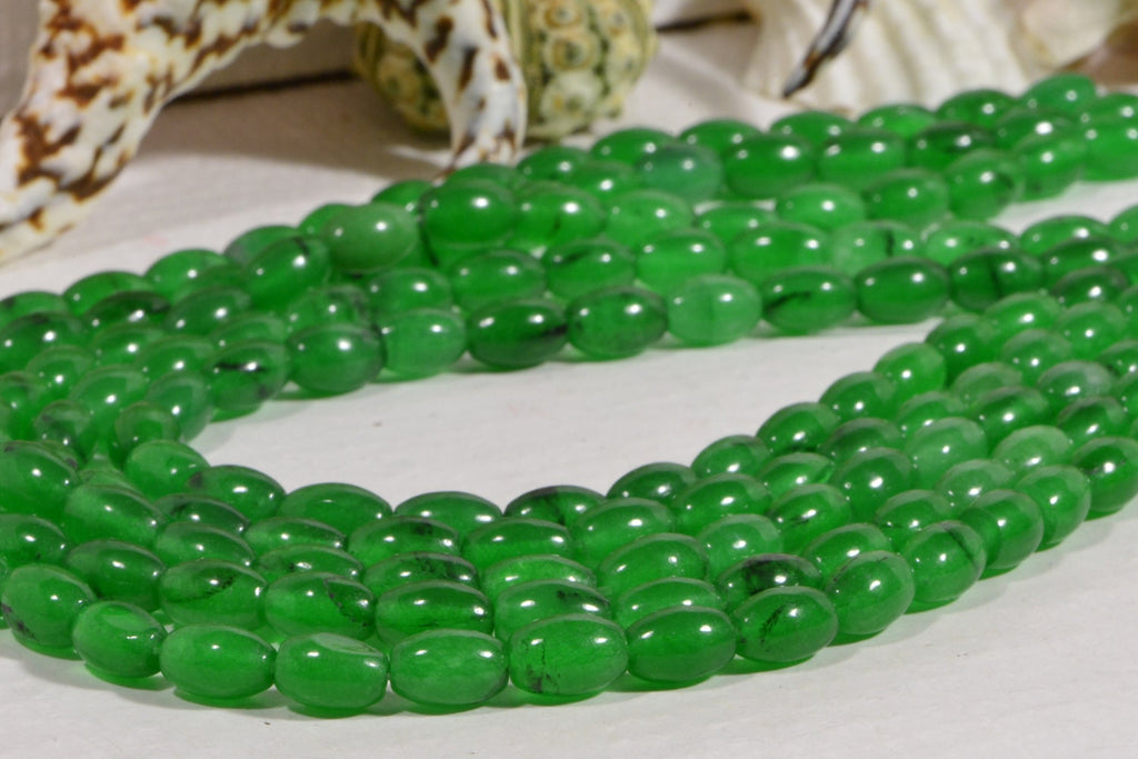 Jade Beads 9x6mm Natural Gemstone Beads Jewelry Making Supplies