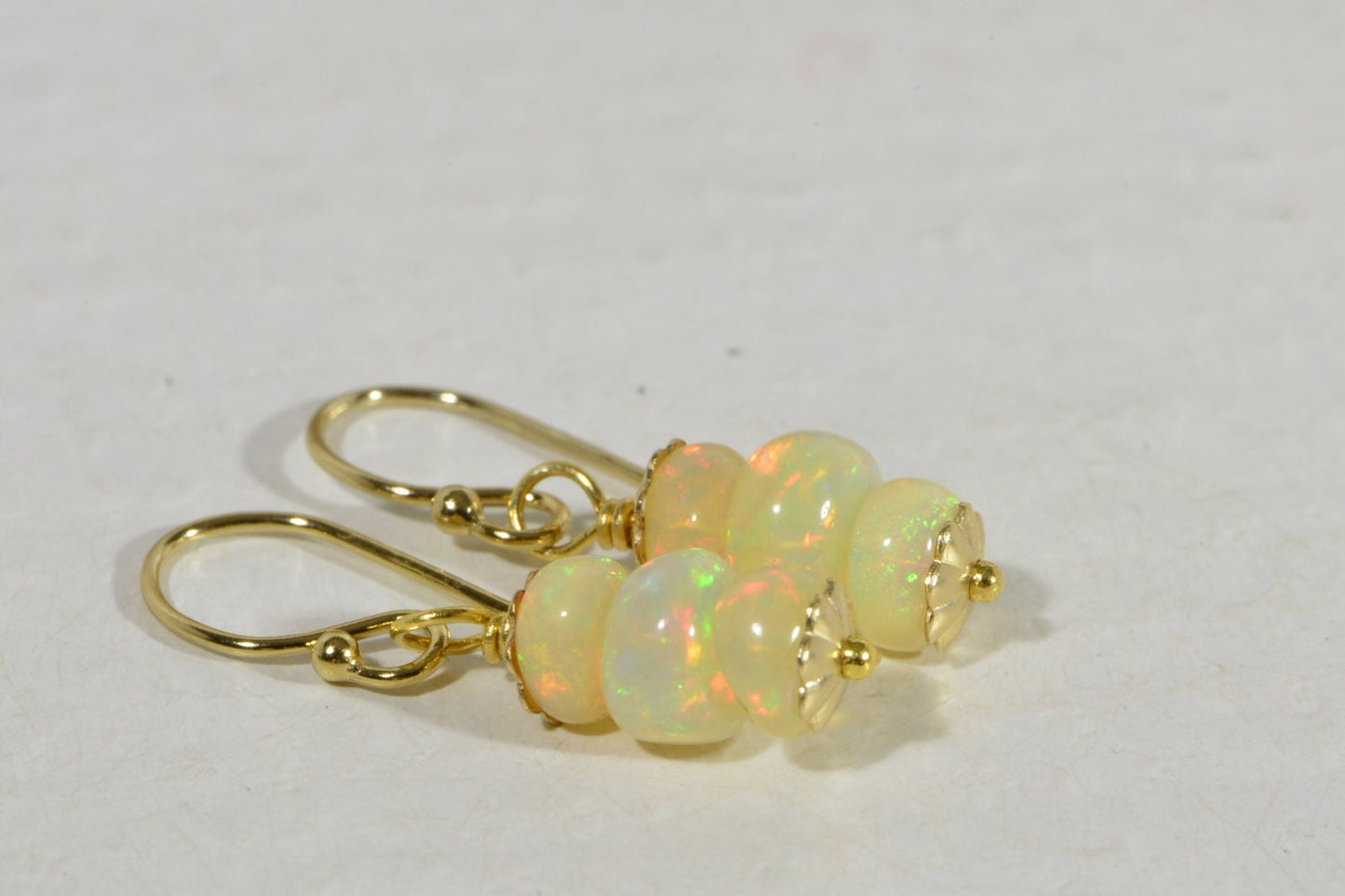 Ethiopian Opal Dangle Earrings, 14K Gold Filled Wire