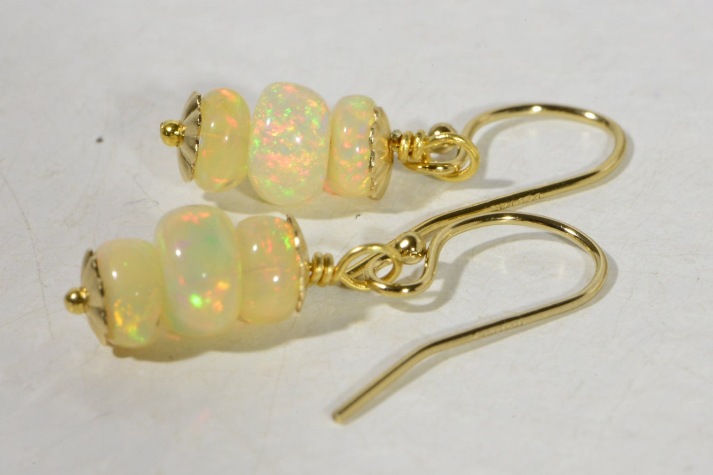 Ethiopian Opal Dangle Earrings, 14K Gold Filled Wire