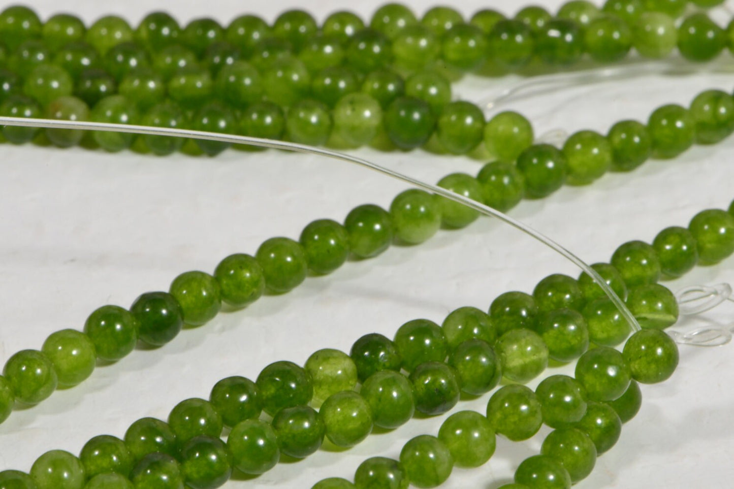 3.2mm Jade Beads: Translucent Green Gemstone Jewelry Making Supplies