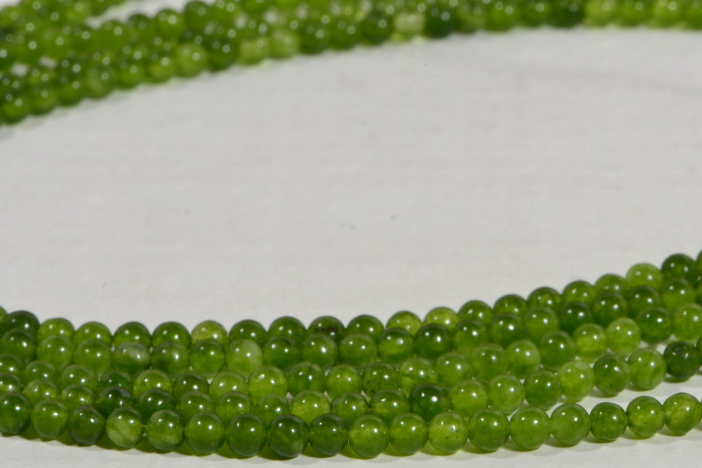 3.2mm Jade Beads: Translucent Green Gemstone Jewelry Making Supplies