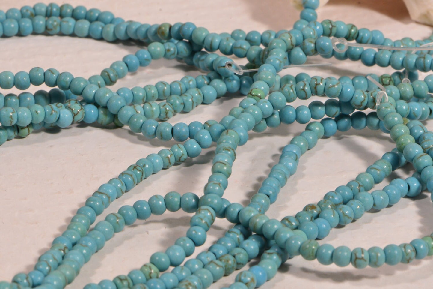 3.3mm Sky Blue Magnesite Beads: Turquoise Style, 15.5" Strand