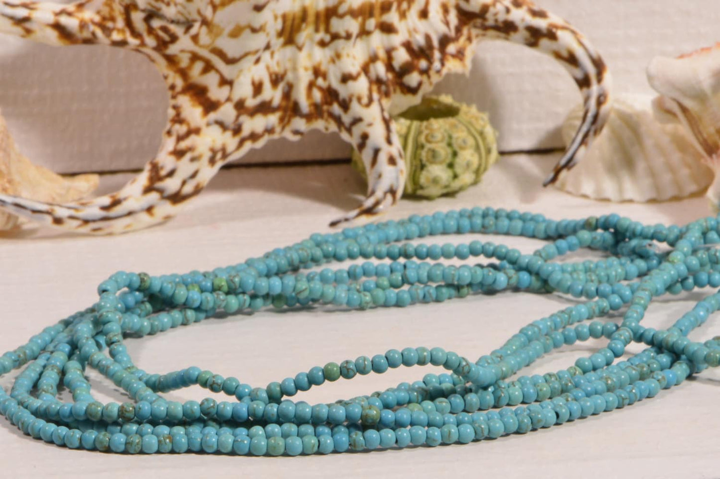 3.3mm Sky Blue Magnesite Beads: Turquoise Style, 15.5" Strand