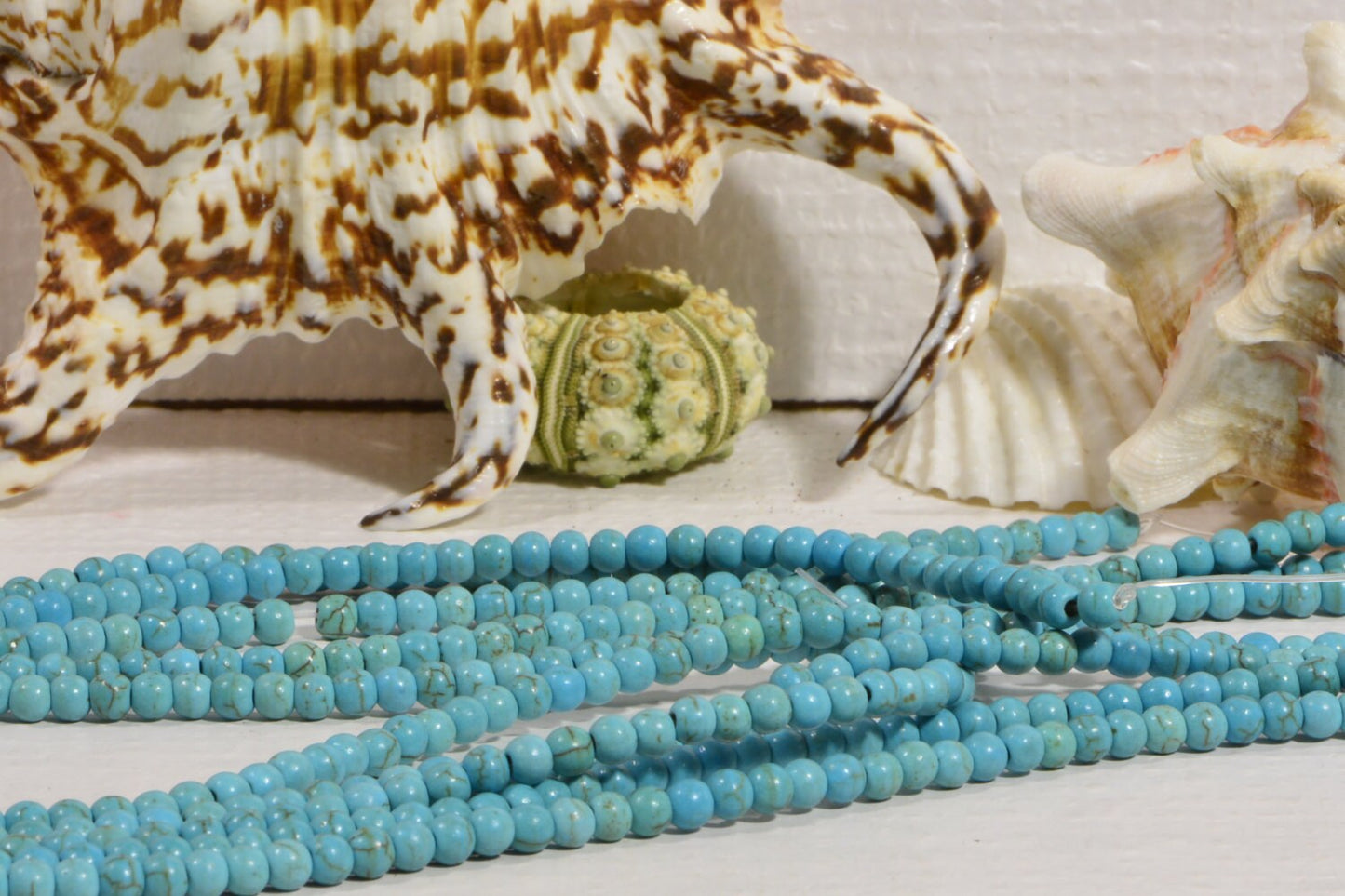 Dyed Magnesite Beads: 4mm Light Sky Blue Round Gemstone Beads
