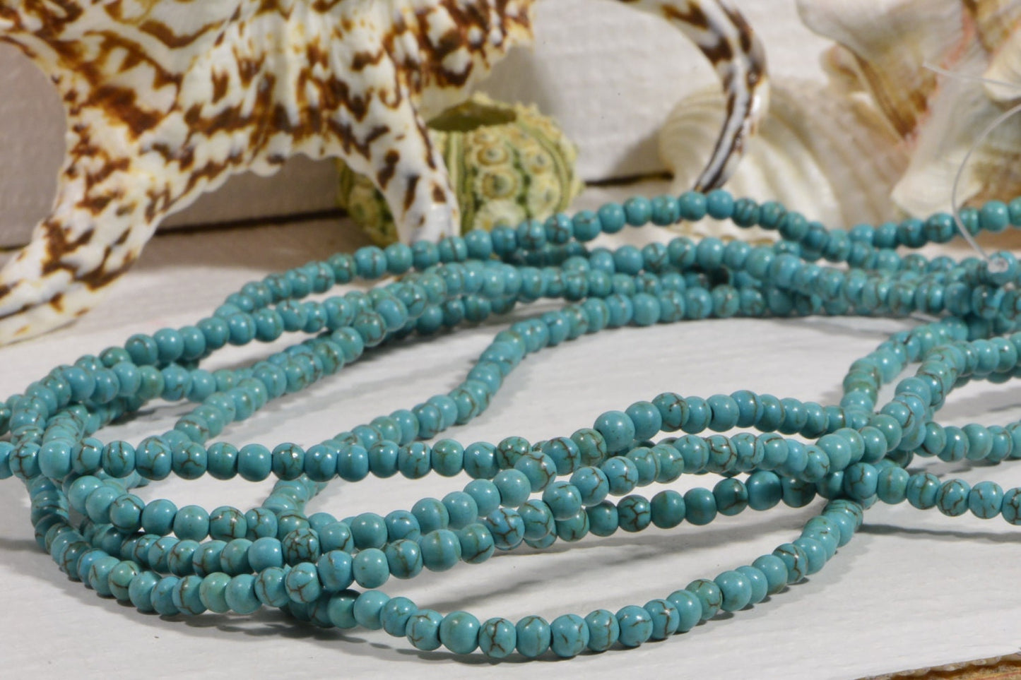 4mm Sky Blue Magnesite Beads: Gemstone Jewelry Making Supplies