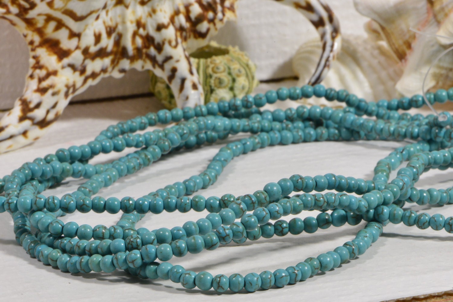 4mm Sky Blue Magnesite Beads: Gemstone Jewelry Making Supplies