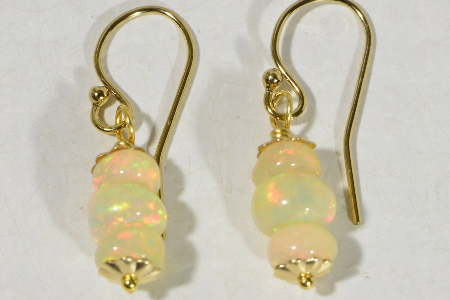 Ethiopian Opal Dangle Earrings, 14K Gold Filled Wire