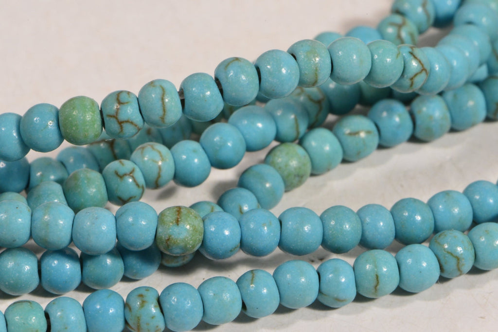 3.3mm Sky Blue Magnesite Beads: Turquoise Style, 15.5" Strand