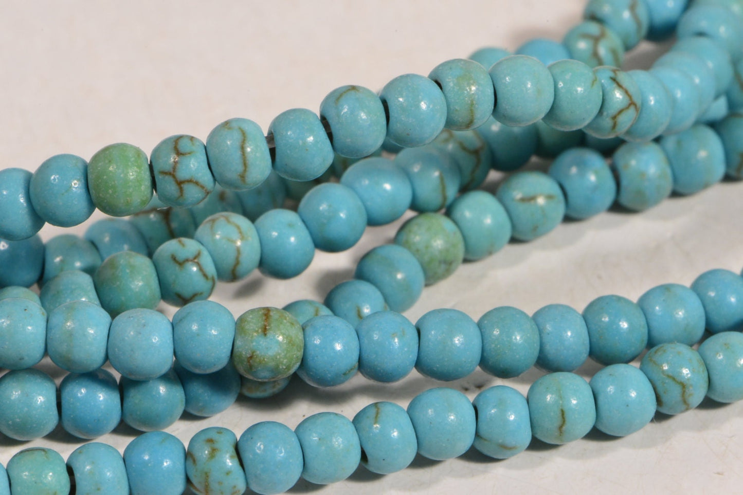 3.3mm Sky Blue Magnesite Beads: Turquoise Style, 15.5" Strand