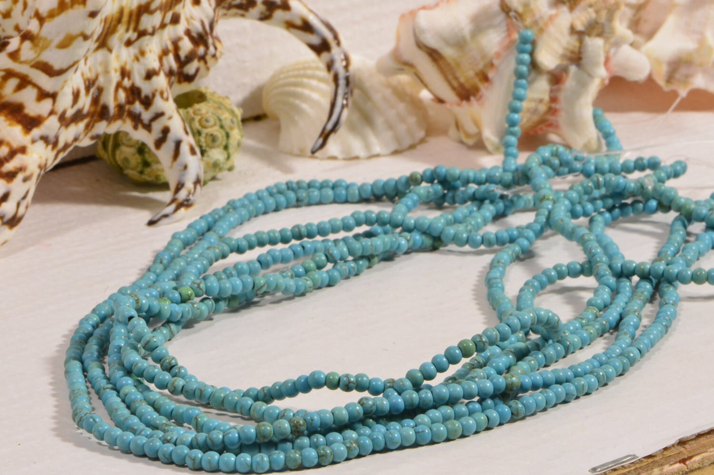 3.3mm Sky Blue Magnesite Beads: Turquoise Style, 15.5" Strand