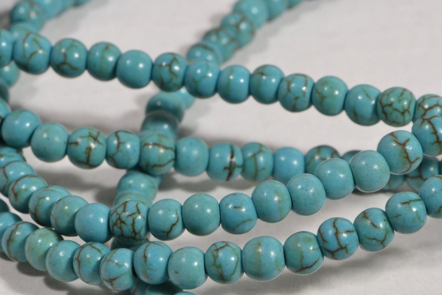 4mm Sky Blue Magnesite Beads: Gemstone Jewelry Making Supplies