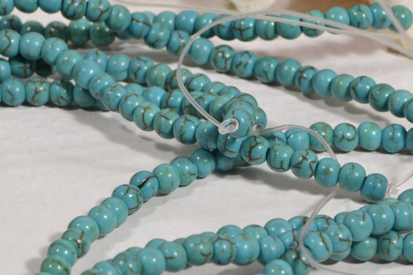 4mm Sky Blue Magnesite Beads: Gemstone Jewelry Making Supplies