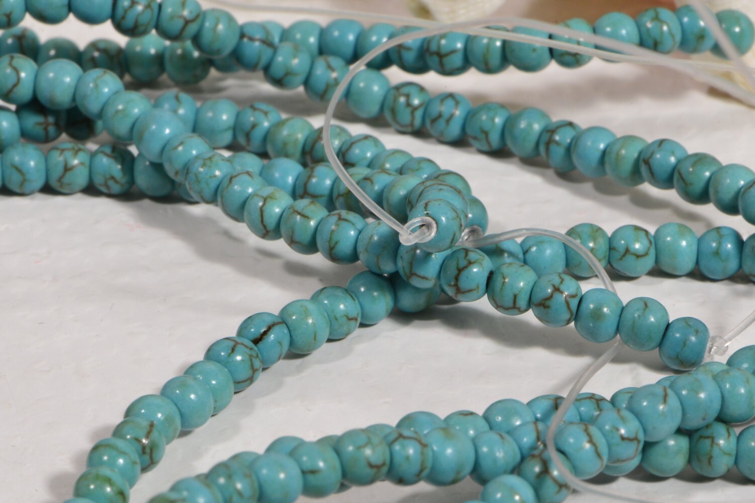 4mm Sky Blue Magnesite Beads: Gemstone Jewelry Making Supplies