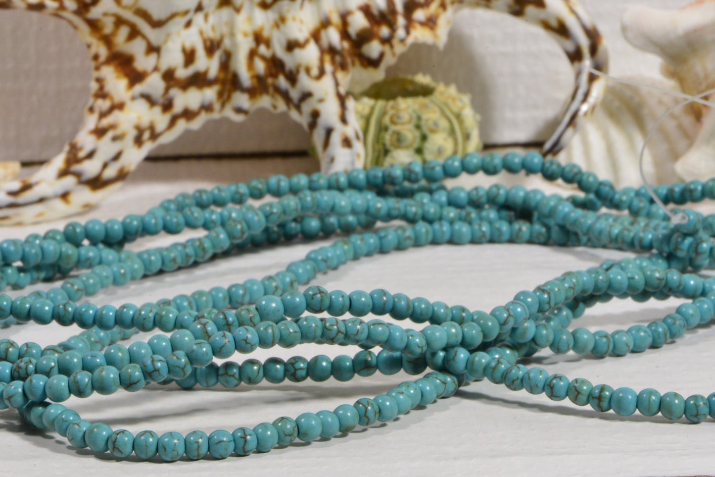 4mm Sky Blue Magnesite Beads: Gemstone Jewelry Making Supplies