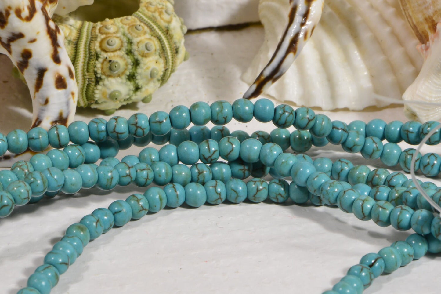 4mm Sky Blue Magnesite Beads: Gemstone Jewelry Making Supplies