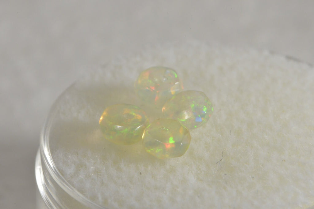 Ethiopian Welo Opal Faceted Rondelle Beads: Natural Gemstone, Jewelry Making (4.2x2mm)