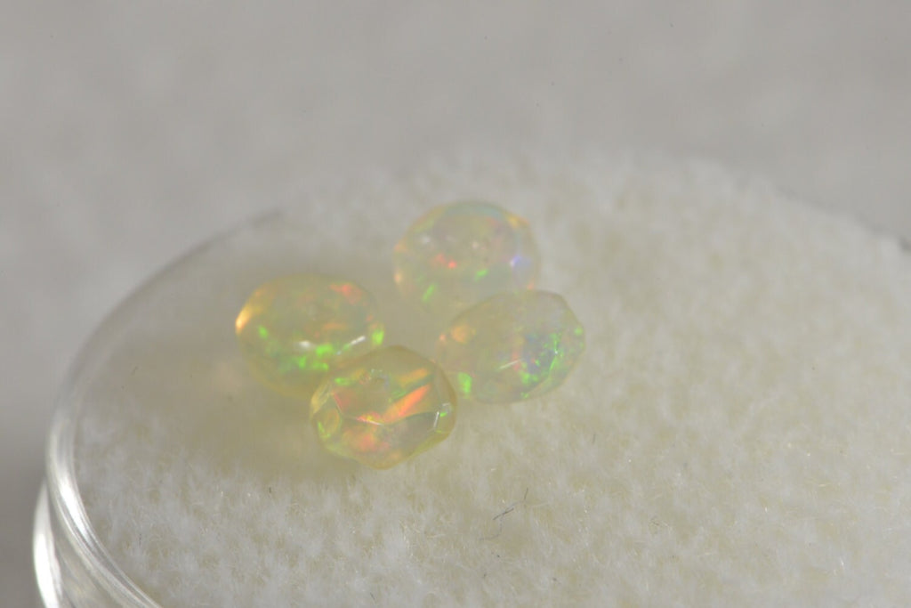 Ethiopian Welo Opal Faceted Rondelle Beads: Natural Gemstone, Jewelry Making (4.2x2mm)