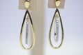 Natural Diamonds 14K Gold Two Color White and Yellow Teardrop Studs Estate Jewelry
