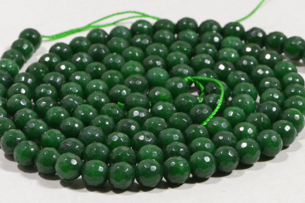 Emerald Green Quartz Beads: 6mm Faceted Gemstone Beads