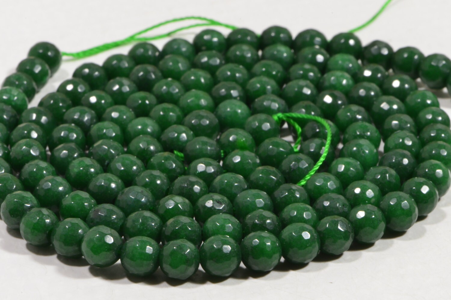Emerald Green Quartz Beads: 6mm Faceted Gemstone Beads