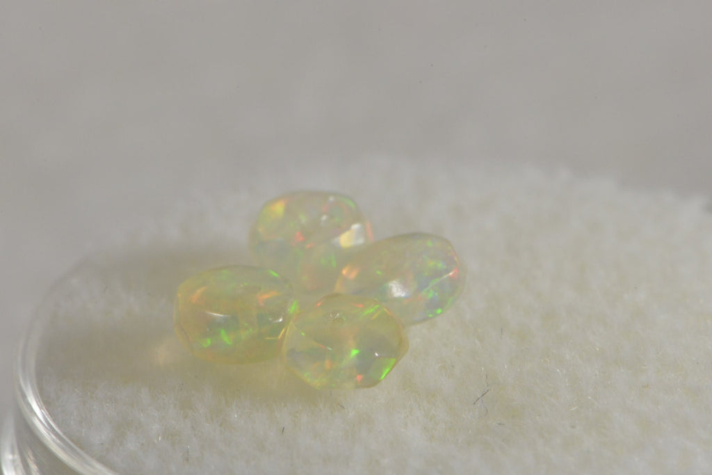 Ethiopian Welo Opal Faceted Rondelle Beads: Natural Gemstone, Jewelry Making (4.2x2mm)
