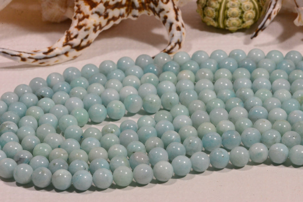 8mm Amazonite Beads: Round Mint Green Gemstone, Jewelry Making Supplies