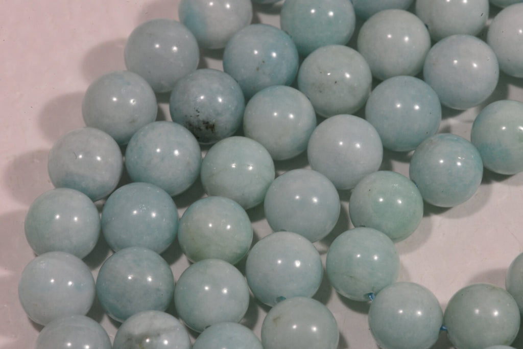 8mm Amazonite Beads: Round Mint Green Gemstone, Jewelry Making Supplies