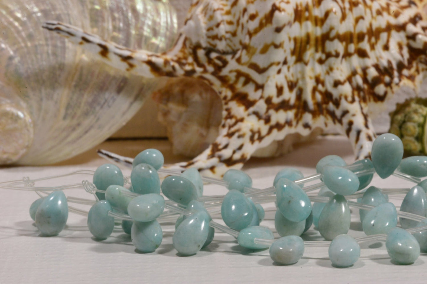 Amazonite Gemstone Beads: Light Blue Jewelry Making Supplies (2 Beads)