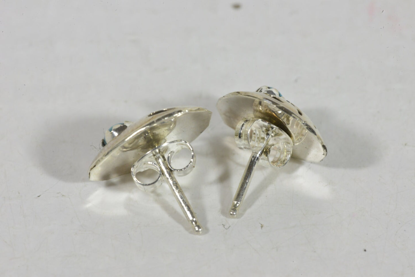 Bear Paws Turquoise Stud Earrings Sterling Silver Jewelry