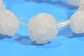 10mm White Jade Rose Beads: Carved Gemstone Jewelry Supplies