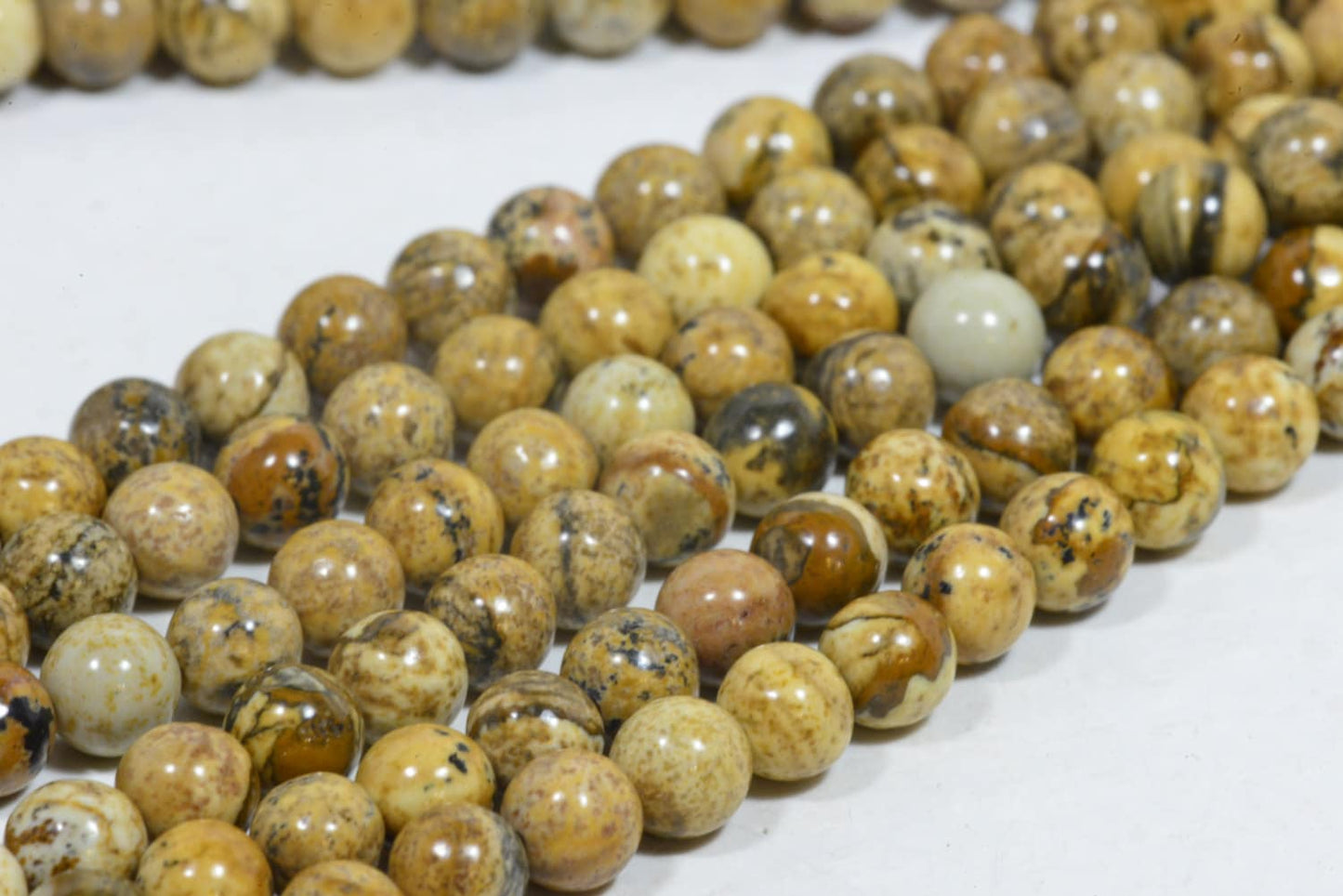 6mm Picture Jasper Round Beads: Natural Gemstone Jewelry Supplies