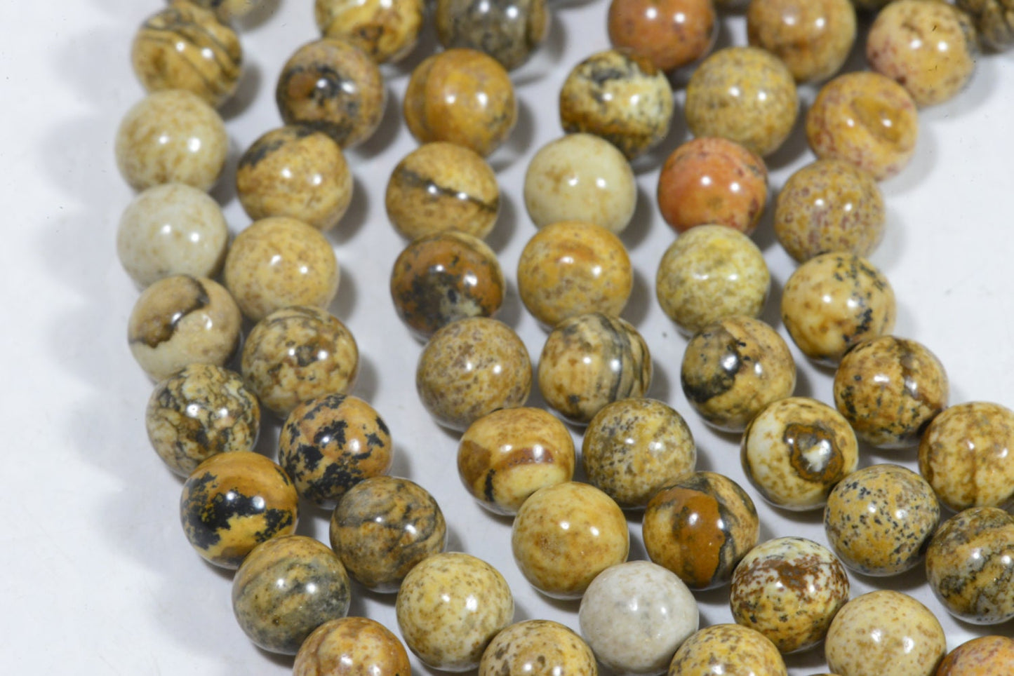 6mm Picture Jasper Round Beads: Natural Gemstone Jewelry Supplies
