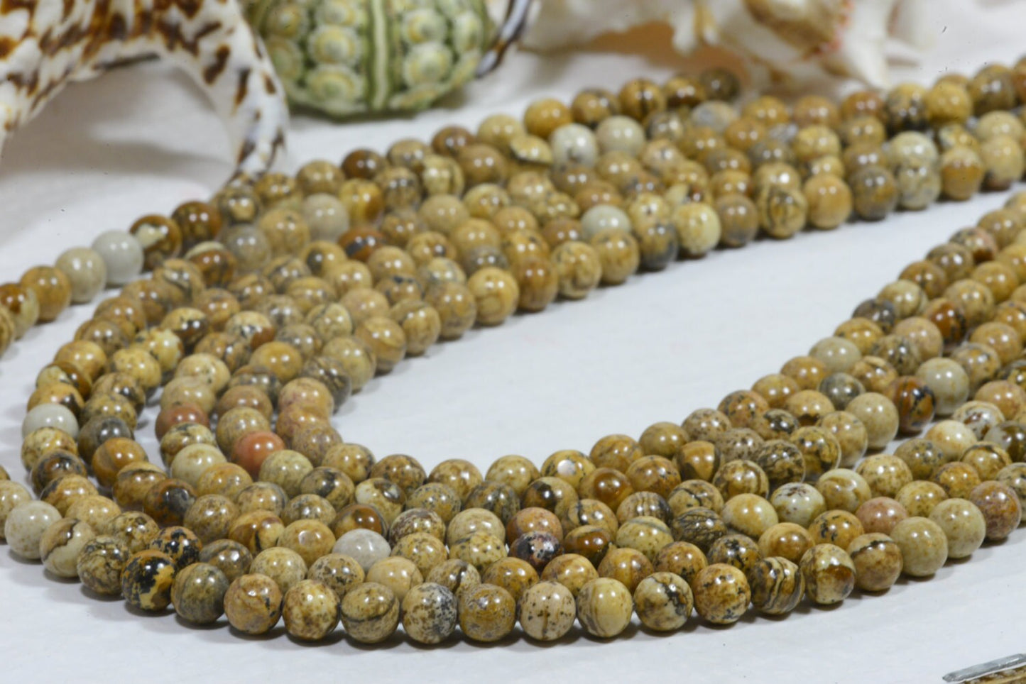 6mm Picture Jasper Round Beads: Natural Gemstone Jewelry Supplies