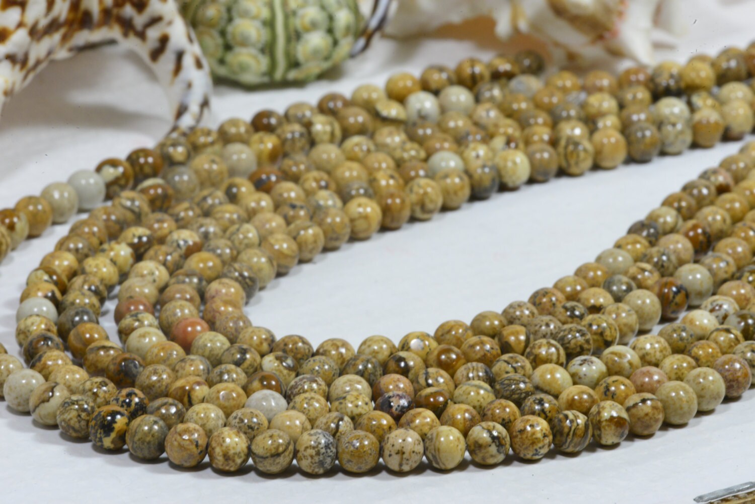 6mm Picture Jasper Round Beads: Natural Gemstone Jewelry Supplies