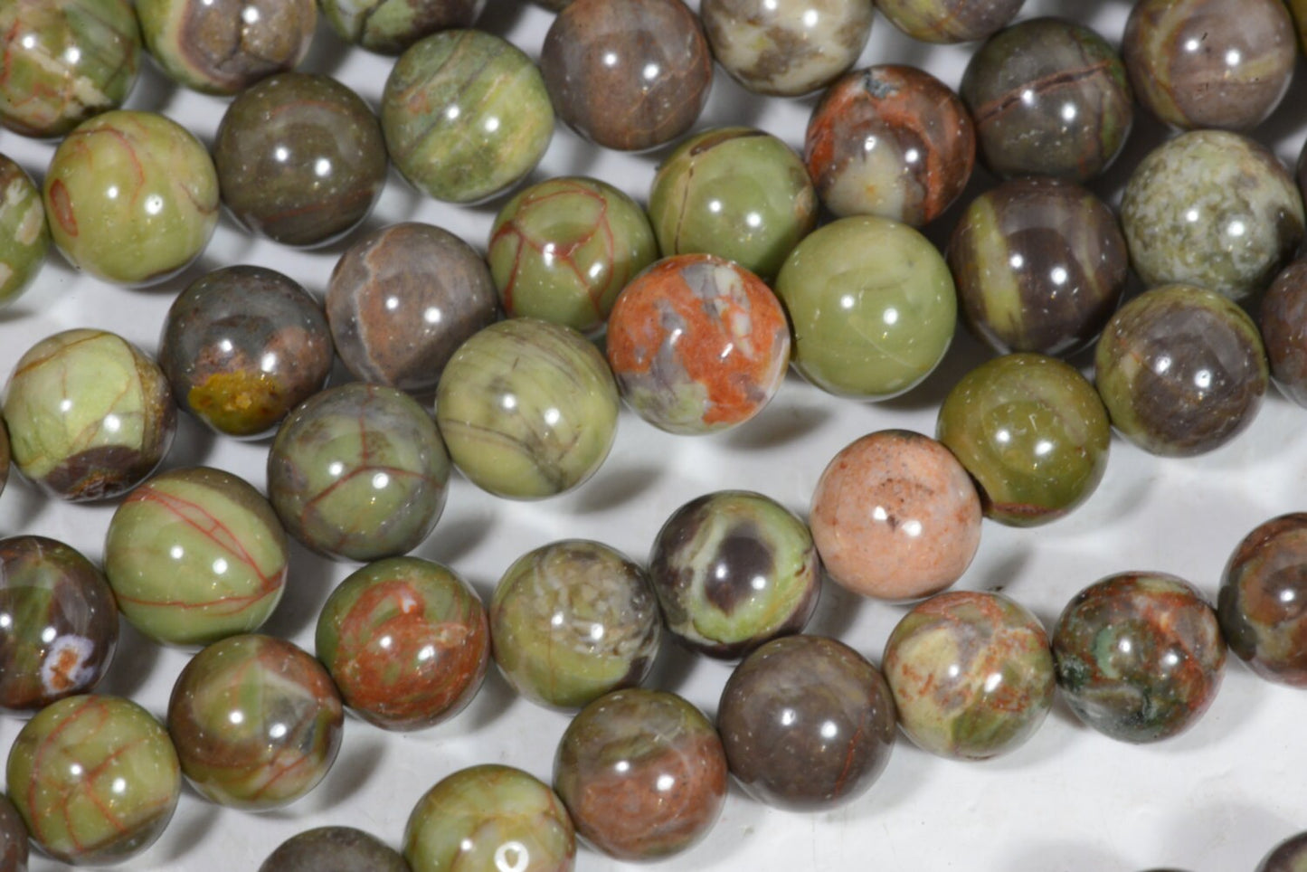 6mm Rainforest Jasper Beads: Natural Gemstone Bracelet Supplies