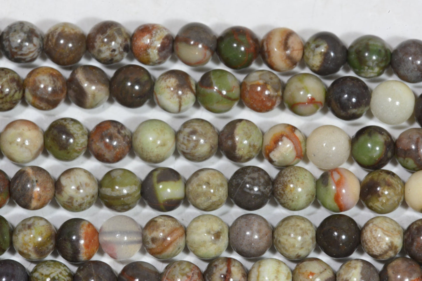 AAA Rainforest Jasper Beads: 4mm Round Gemstone Strand