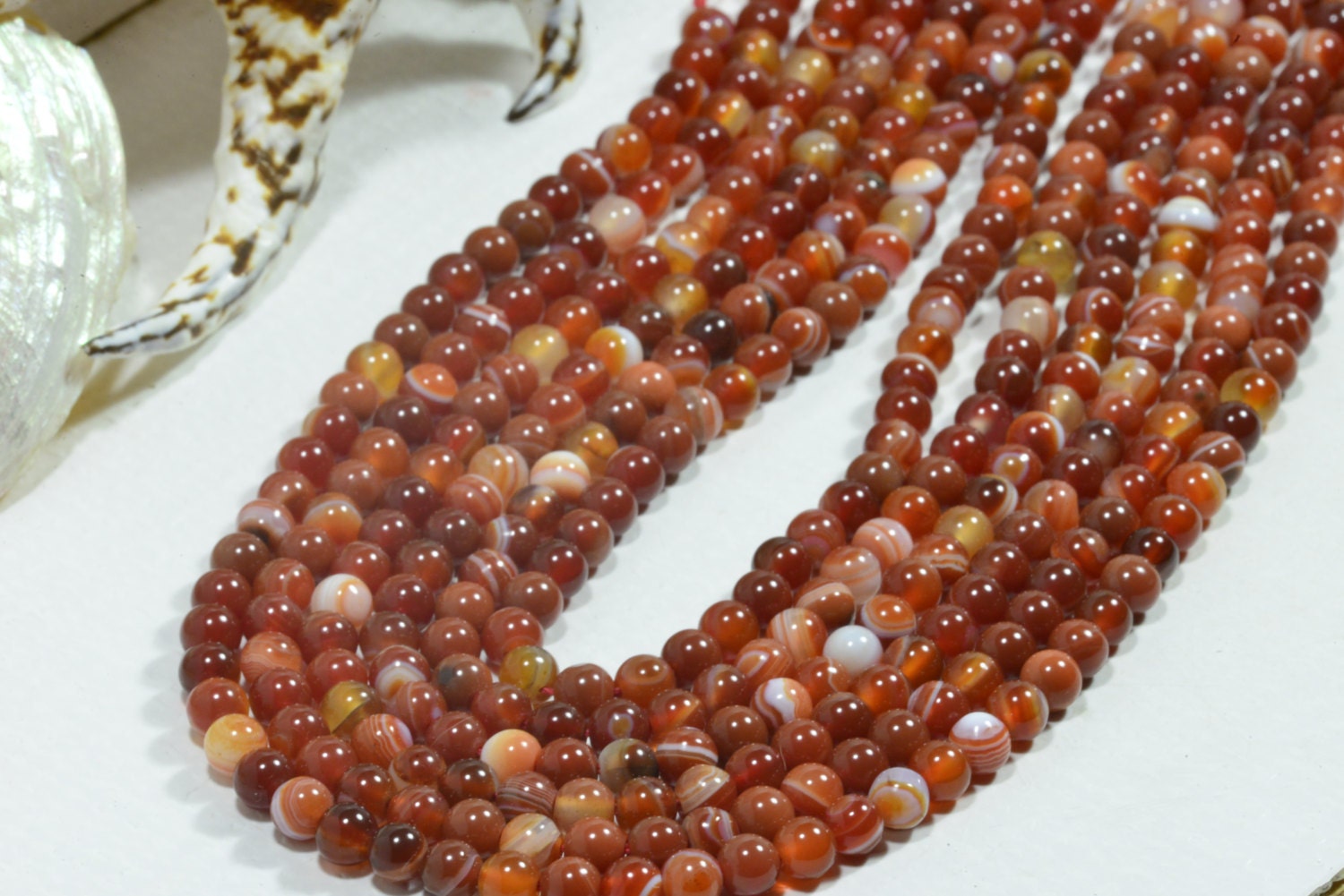 Red Agate Beads 6.3mm: Natural Gemstone Jewelry Making Supplies