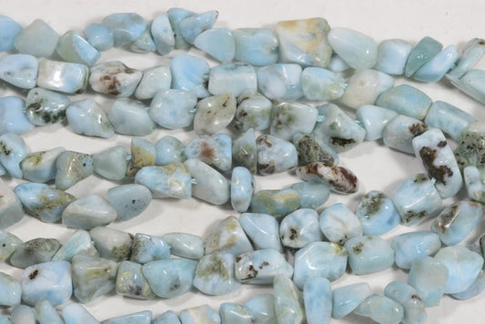 Larimar Gemstone Beads: 4-7mm Natural Nugget Strand, Jewelry Making