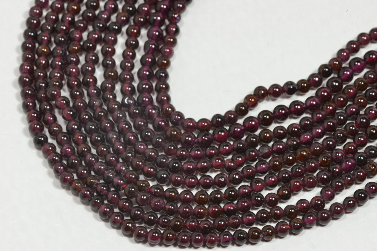 Red Garnet Beads: 3.3mm Round Gemstone Beads, 14.5" Strand