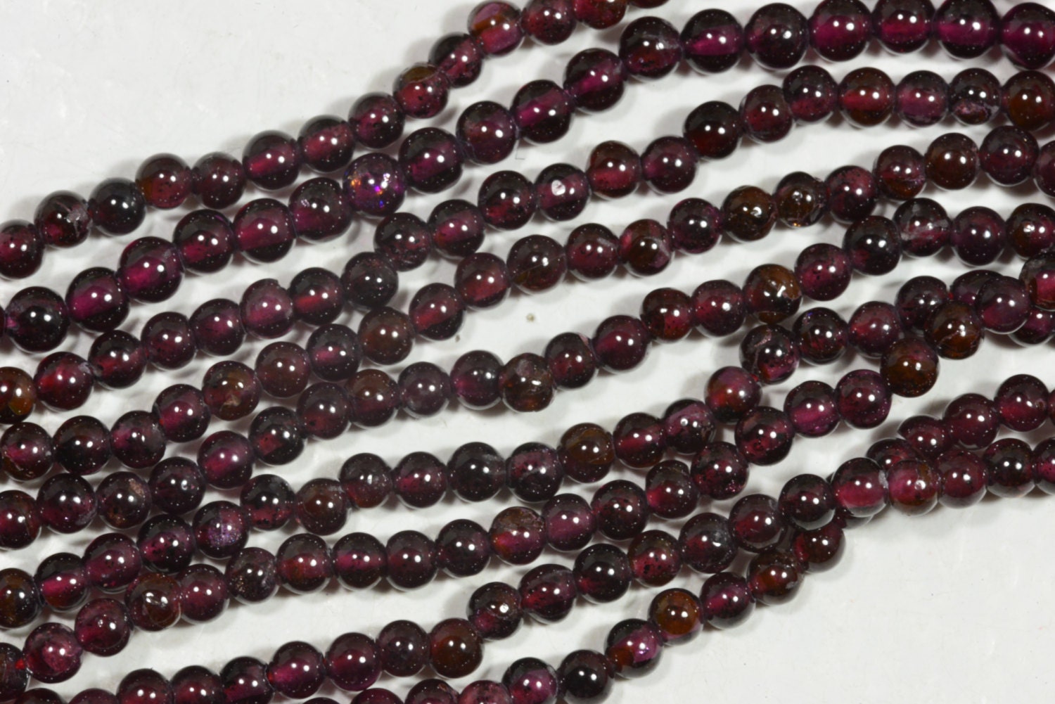 Red Garnet Beads: 3.3mm Round Gemstone Beads, 14.5" Strand