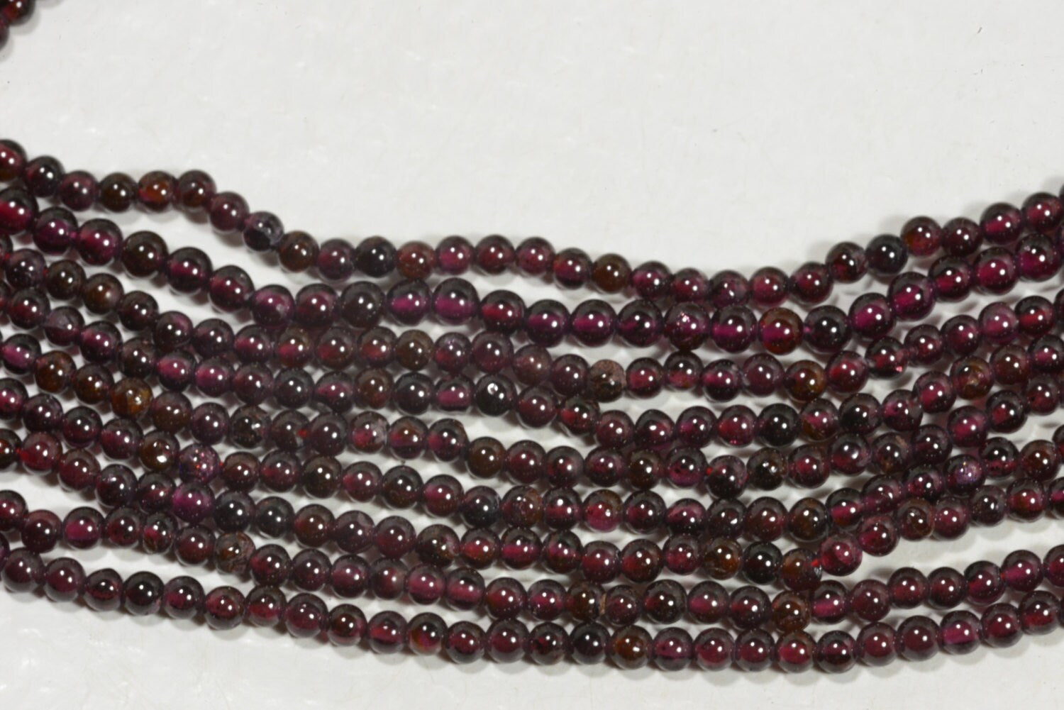 Red Garnet Beads: 3.3mm Round Gemstone Beads, 14.5" Strand